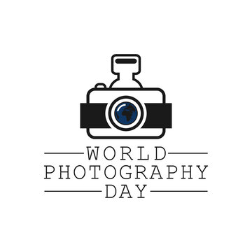 World photo or photography Day. August 19. Holiday concept. Template for background, banner, card, poster with text inscription. Vector illustration