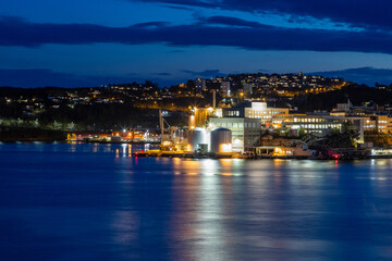 Naklejka na ściany i meble Landscapes from a cruise ship in Kristiansand, Norway