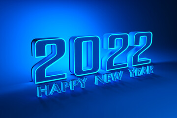 New Year 2022 Creative Design Concept - 3D Rendered Image	
