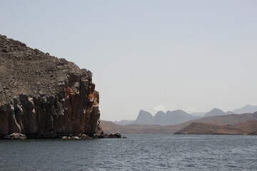 Sailing in the fjords of Musandam, Khasab, Oman.