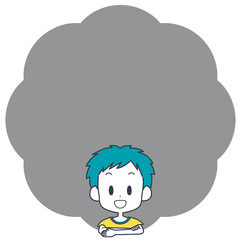 Illustration of smiling boy and frame