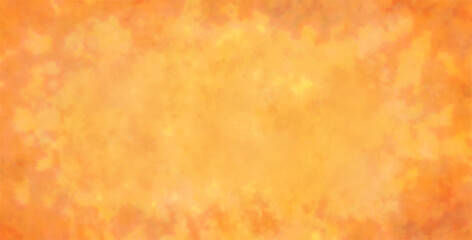 オレンジ色の水彩絵の具の背景素材