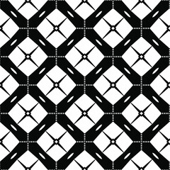 Fototapeta premium floral seamless pattern background.Geometric ornament for wallpapers and backgrounds. Black and white pattern. 