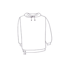 White sweatshirt on white background graphic linear black and white mockup pattern