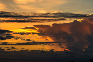 abstract background view of the colorful twilight sky.In the evening, the colorful changes (pink,...