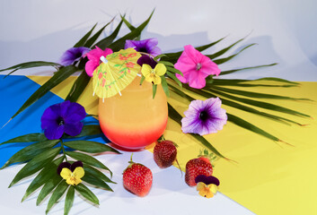 Boisson alcoolisée au couleur de l'été 