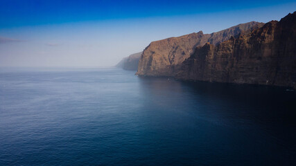 Fototapeta na wymiar Photo with drone of the coast in the canary islands and landscape of mountains