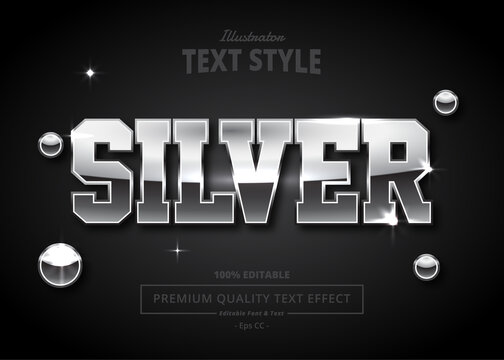 SILVER ILLUSTRATOR TEXT EFFECT
