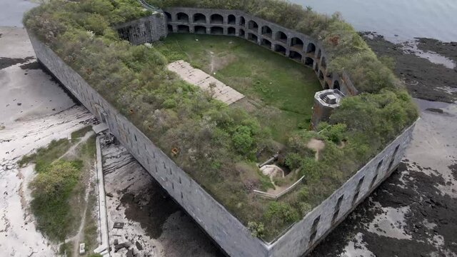 Fort Gorges is a former United States military fort built on Hog Island Ledge in Casco Bay, Maine. Built from 1858 to 1864, no battles were fought there and no troops were stationed there.