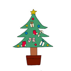 Illustration of a Christmas tree.