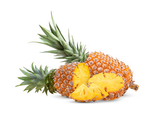  pineapple slices isolated on the white
