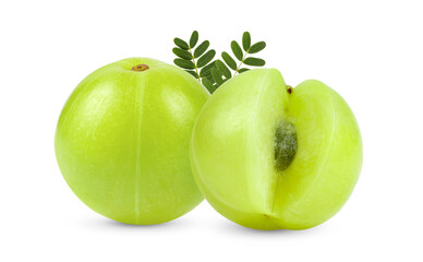 Indian gooseberries on white