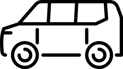 minivan minimal line icon