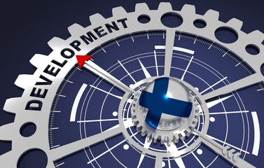 Global business and economic solutions concept. 3D illustration