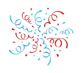 Ribbon firework design. 4th of July. American Independence Day Celebration. Vector illustration.