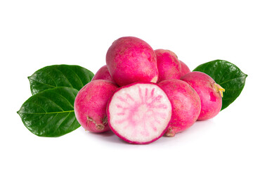 Bunch of ripe radishes isolated on white background