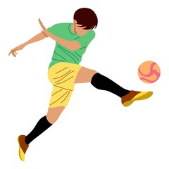 Soccer player illustration in flat style. Vector illustration