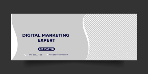 Digital marketing facebook cover social media post and banner template
