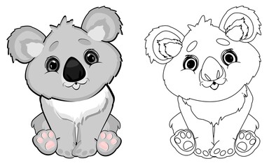 gray and colorong koalas