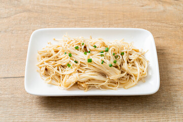 stir-fried golden needle mushroom with butter