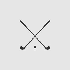 Vector Simple Isolated Crossed Golf Clubs Icon