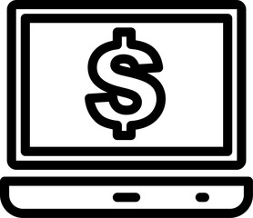 money laptop minimal line icon