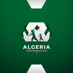 Algeria Independence Day Background Design - obrazy, fototapety, plakaty