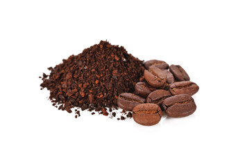 Ground Coffee isolated on white background