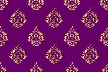 seamless raster pano pattern with vintage golden elements