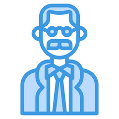 Avatar blue outline icon