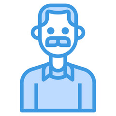 Avatar blue outline icon