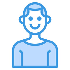 Avatar blue outline icon