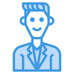 Avatar blue outline icon