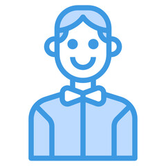 Avatar blue outline icon