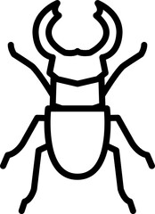 stag beetle minimal line icon