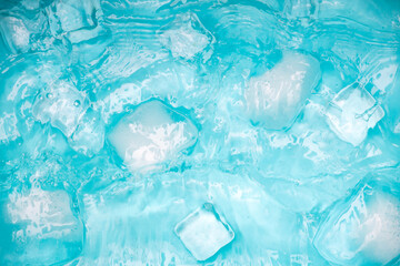 Cool and transparent ice in summer