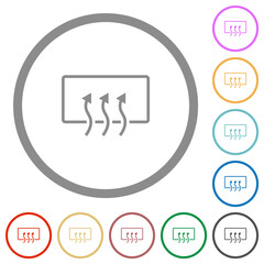 Rear window defrost flat icons with outlines