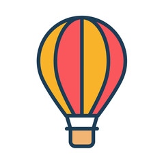 Fototapeta premium air balloon single isolated icon with filled line style