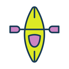 kayak canoe single isolated icon with filled line style