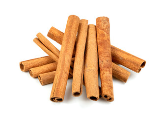 cinnamon sticks isolated on white background