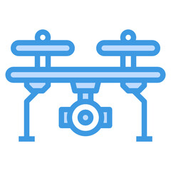Drone blue outline icon