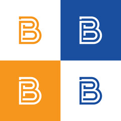 B letter line logo design, bb logo design, b logo