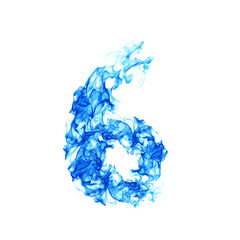 Fire blue number 6