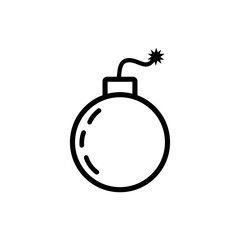 Bomb icon vector. SImple design on white background.