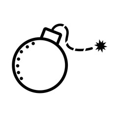 Bomb icon vector. SImple design on white background.