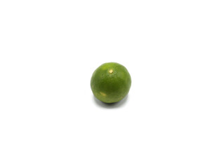 Green lemons isolated on a white background