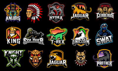 Set of esport logo emblem