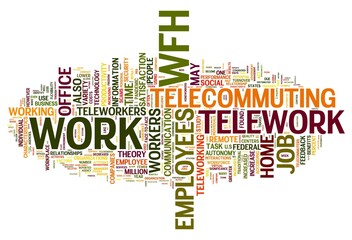 remote working, telework, teleworking, working from home (WFH), mobile work, remote job, work from anywhere (WFA), and flexible workplace