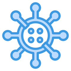 Fototapeta premium Coronavirus blue outline icon