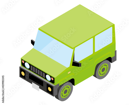 Rv車 軽自動車 アイソメトリックスの自動車のイラスト 3d立体イラスト 白バック ベクターデータ Car Wall Mural C Globeds